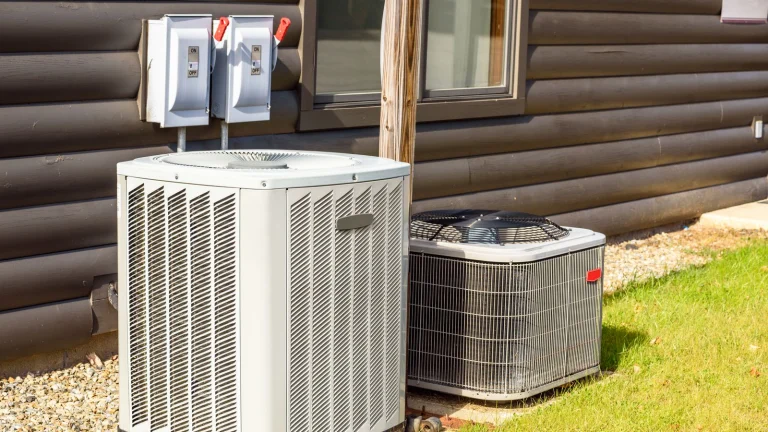 Air conditioning units outside a home.