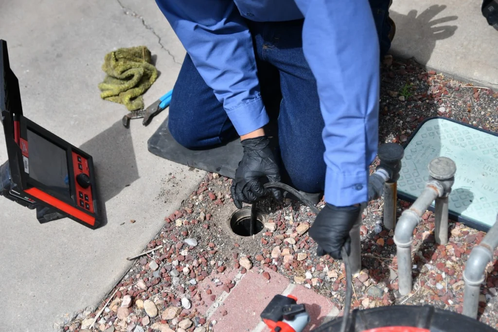 Professional inspecting underground utility line in Albuquerque, NM
