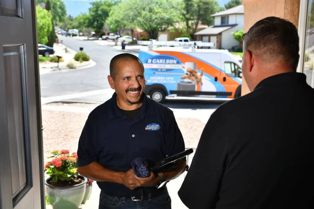 B. Carlson technician performing Care Club maintenance