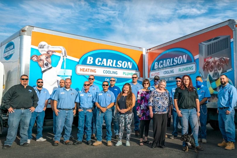 A group picture of some of the staff at B Carlson.