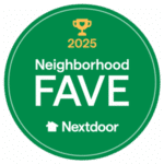 An award from Nextdoor that shows B Carlson won a Neighborhood Fave in 2025