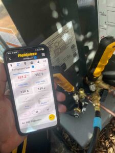 Fieldpiece testing record of the newly installed HVAC system