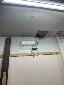 The head unit for a ductless mini split installed in a business