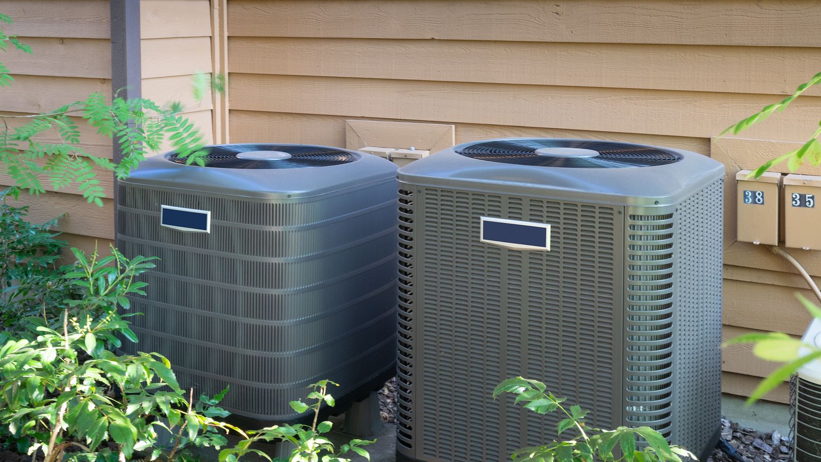 A dual AC system outside a home